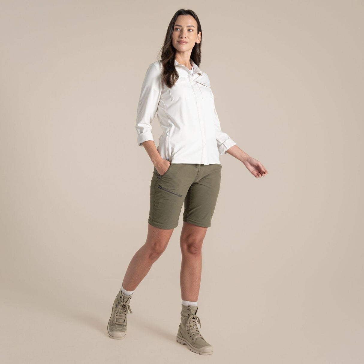 Craghoppers NosiLife Pro III Womens Convertible Trousers Pants (REGULAR) in Wild Olive