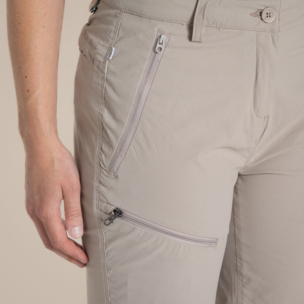 Craghoppers NosiLife Pro III Womens Convertible Trousers Pants Regular - Soft Mushroom