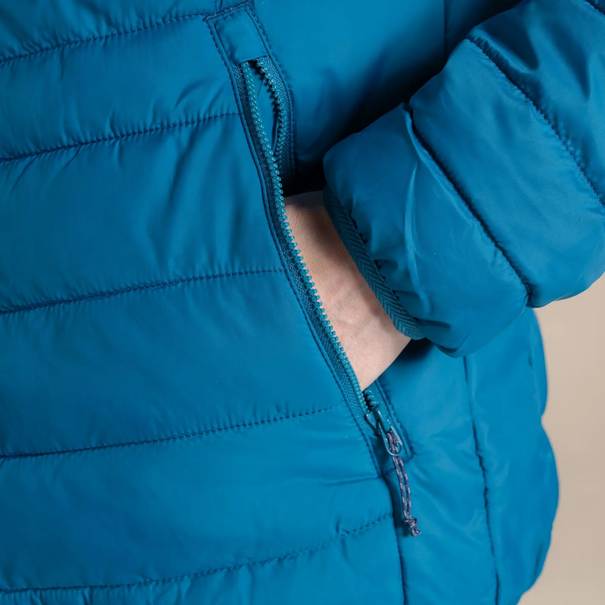 Craghoppers Womens Compresslite IX Hooded Insulating Jacket in Porcelain/Blue