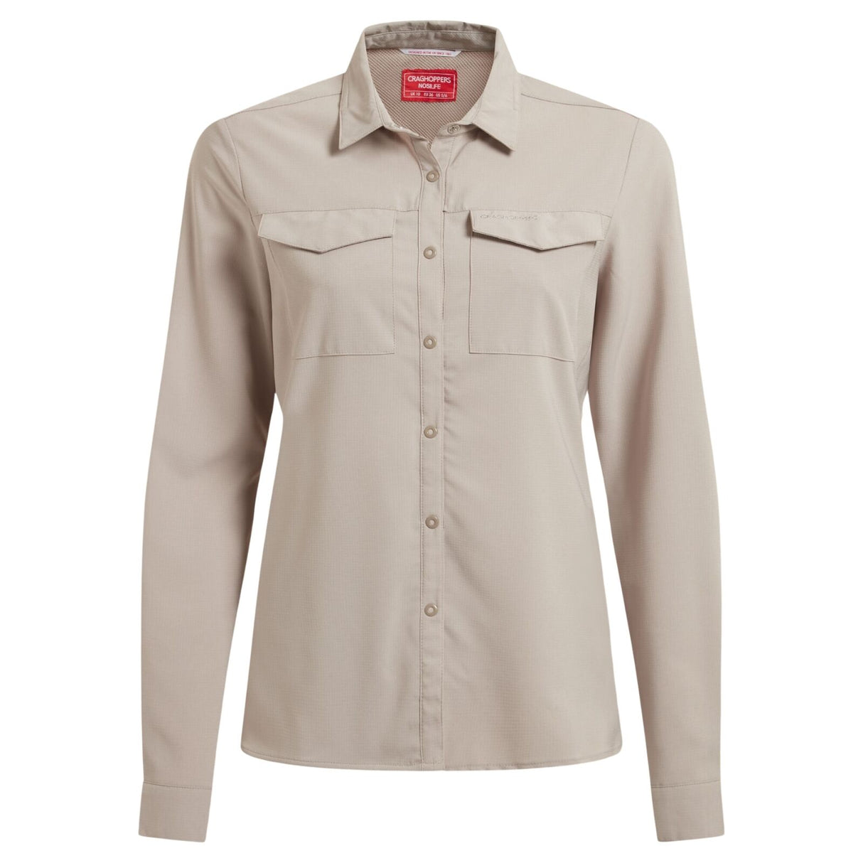 Craghoppers NosiLife Pro III Womens Long Sleeved Shirt in Soft Mushroom