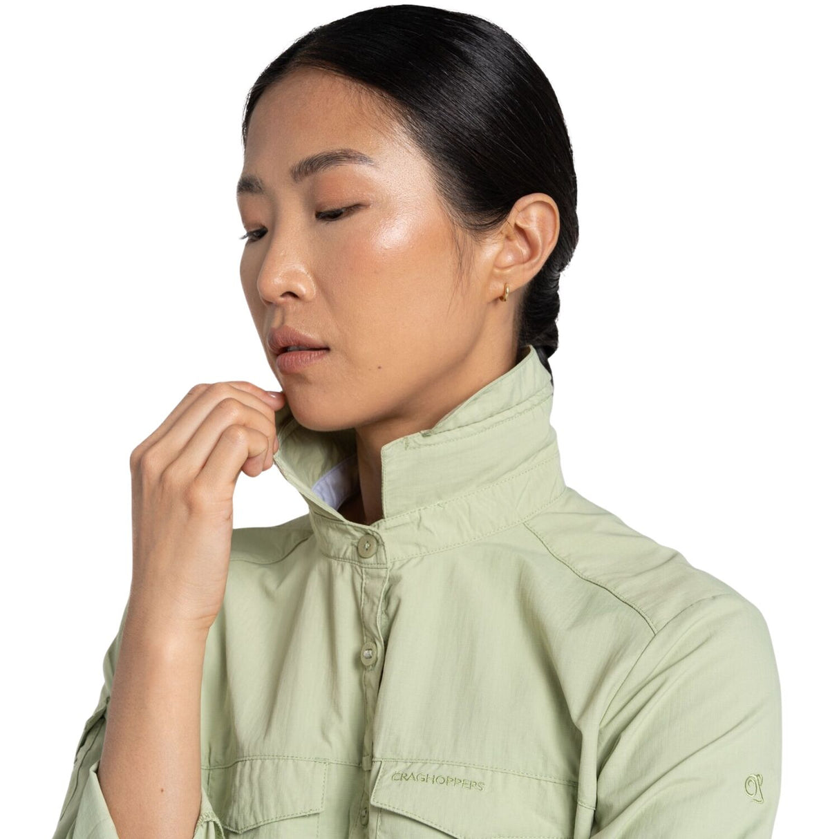 Craghoppers Womens Adventure Anti-Insect Quick Dry Long Sleeve Shirt III in Bud Green
