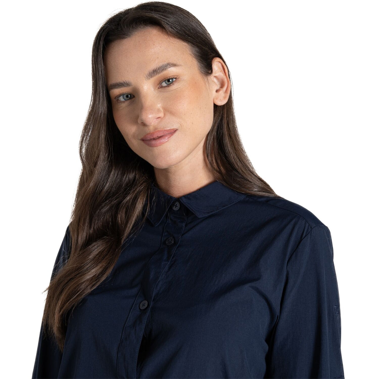 Craghoppers Womens Freeda Lightweight Anti-Insect Long Sleeve Travel Shirt in Blue Navy