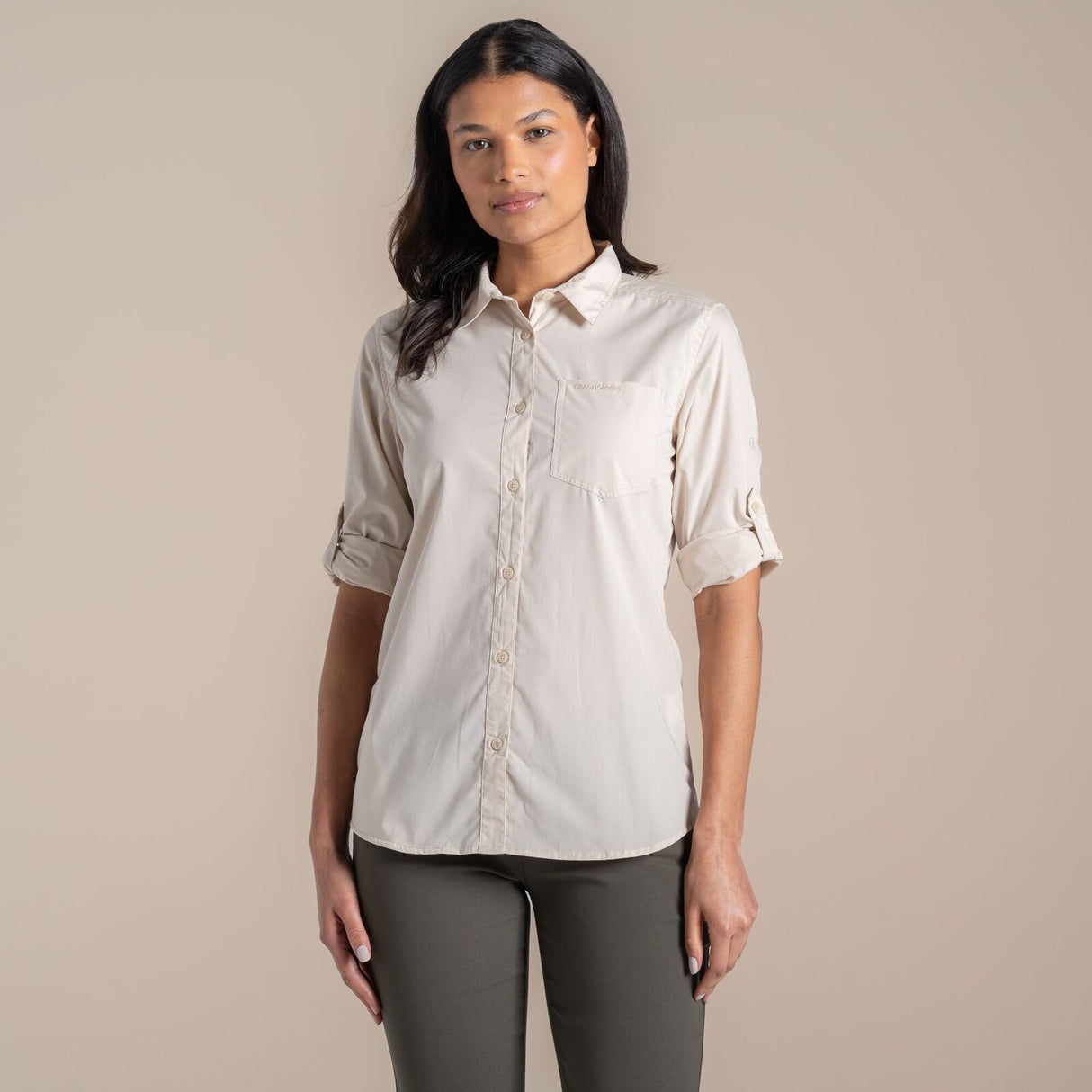 Craghoppers Womens Kiwi III Long Sleeved UPF30+ Quick Dry Shirt - Stone