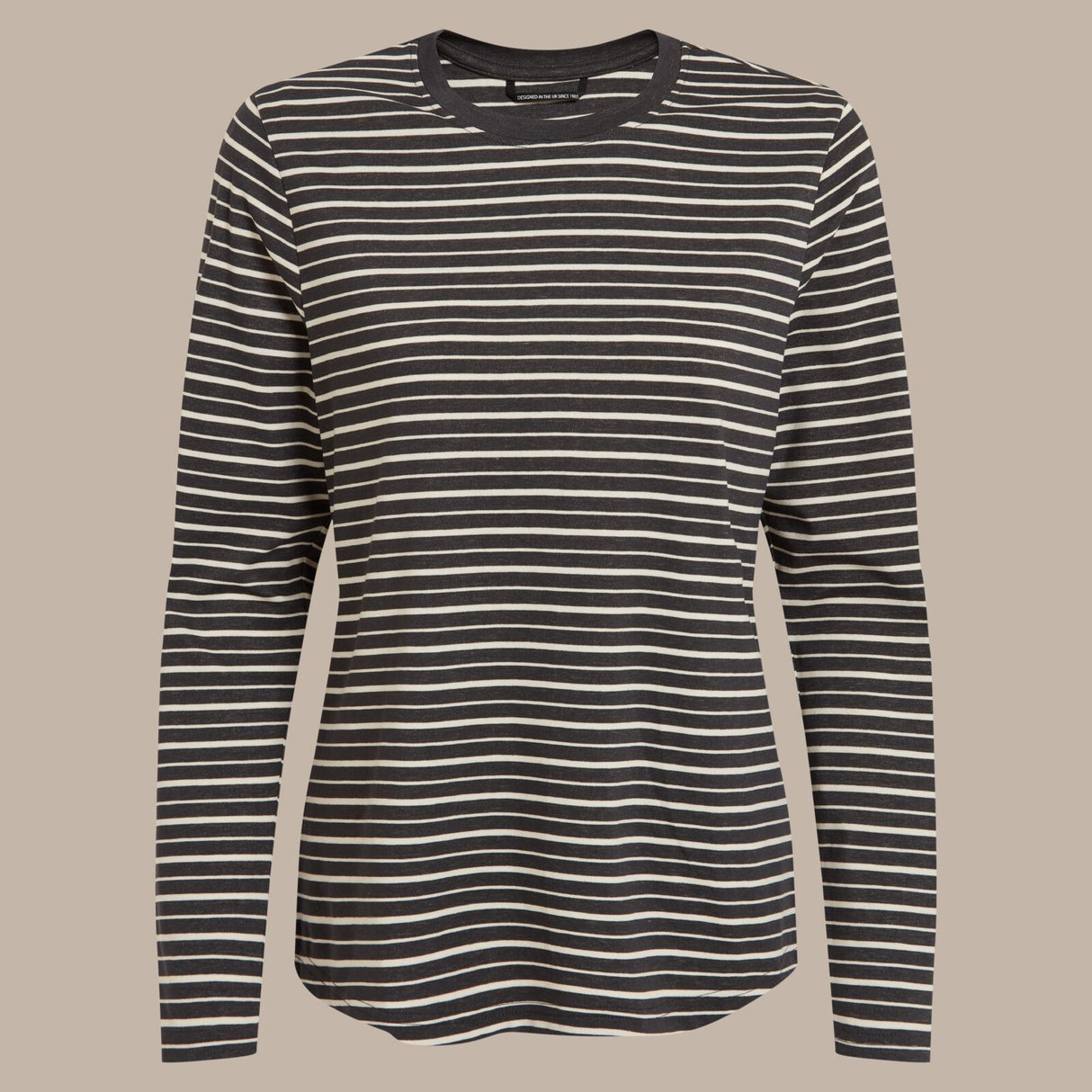 Craghoppers NosiLife Akona Long Sleeved Top in Charcoal Stripe