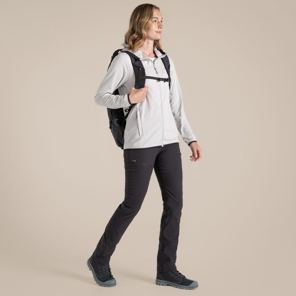 Craghoppers NosiLife Afia Hooded Slim Fit Jacket in Light Grey Marl