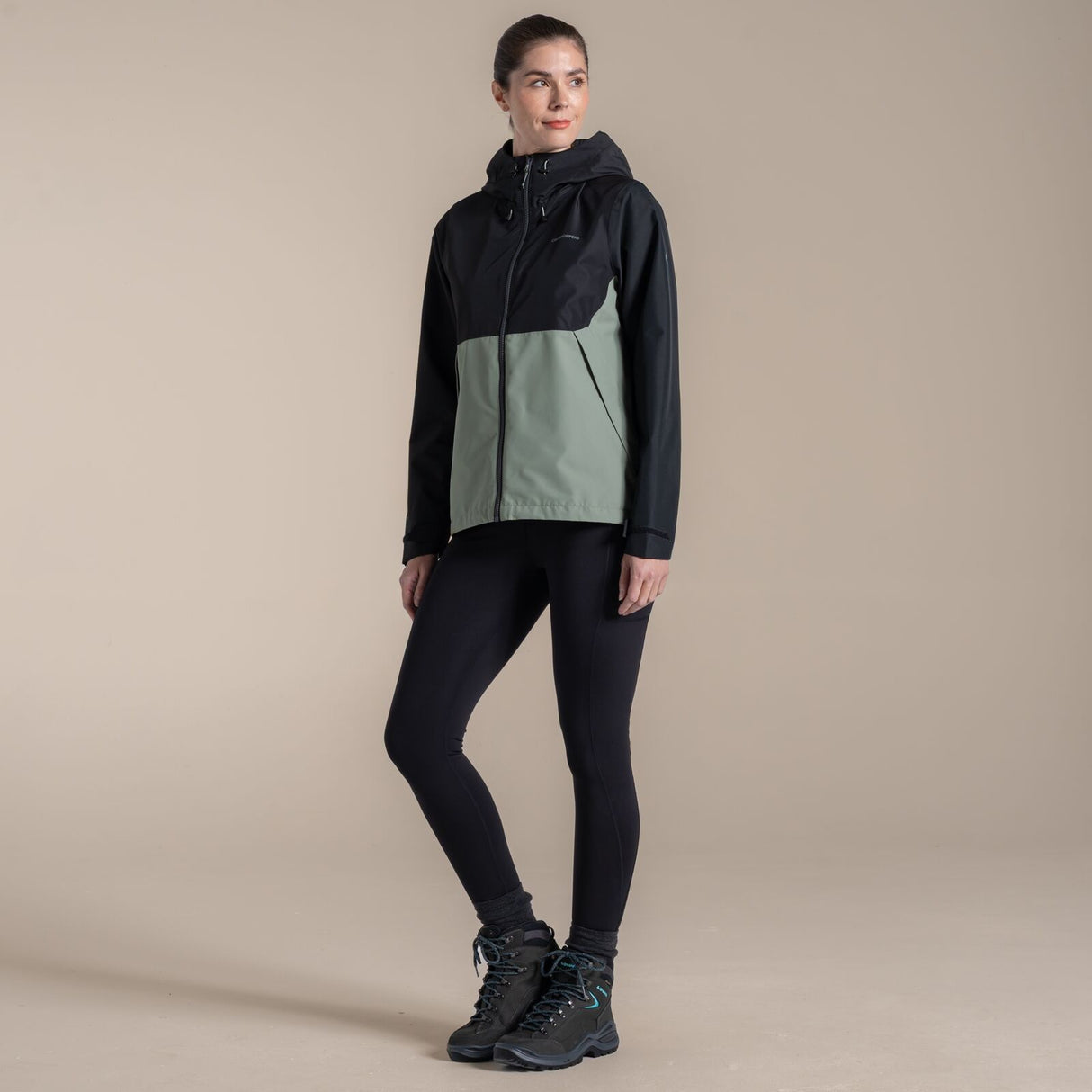 Craghoppers Womens Rosario Waterproof AquaDry Jacket in Black / Sage