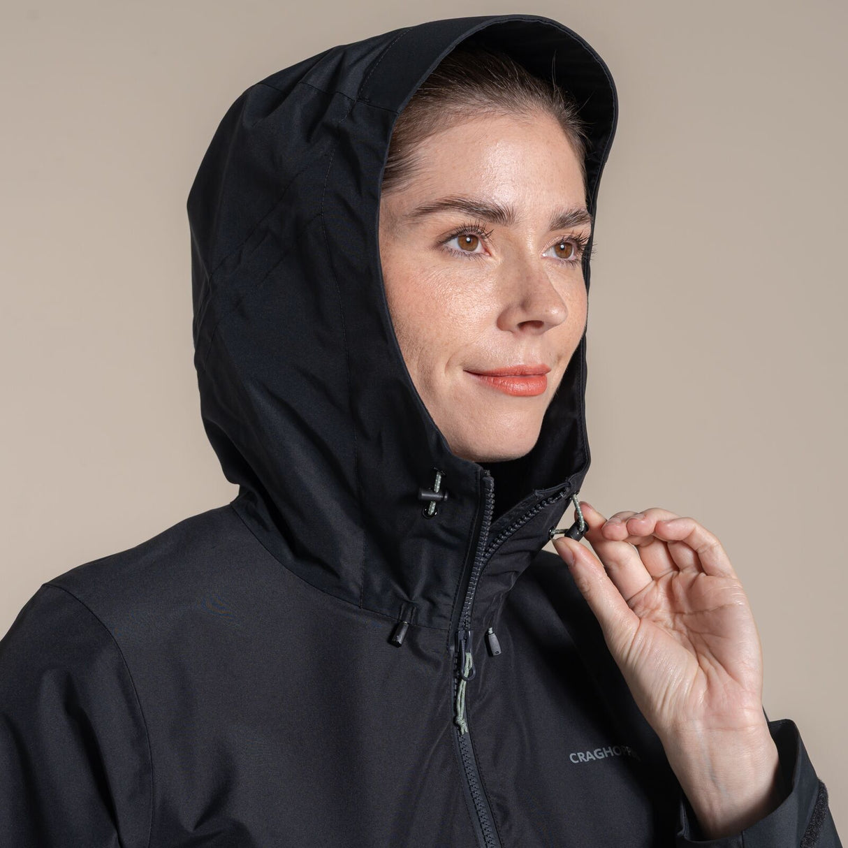 Craghoppers Womens Rosario Waterproof AquaDry Jacket in Black / Sage
