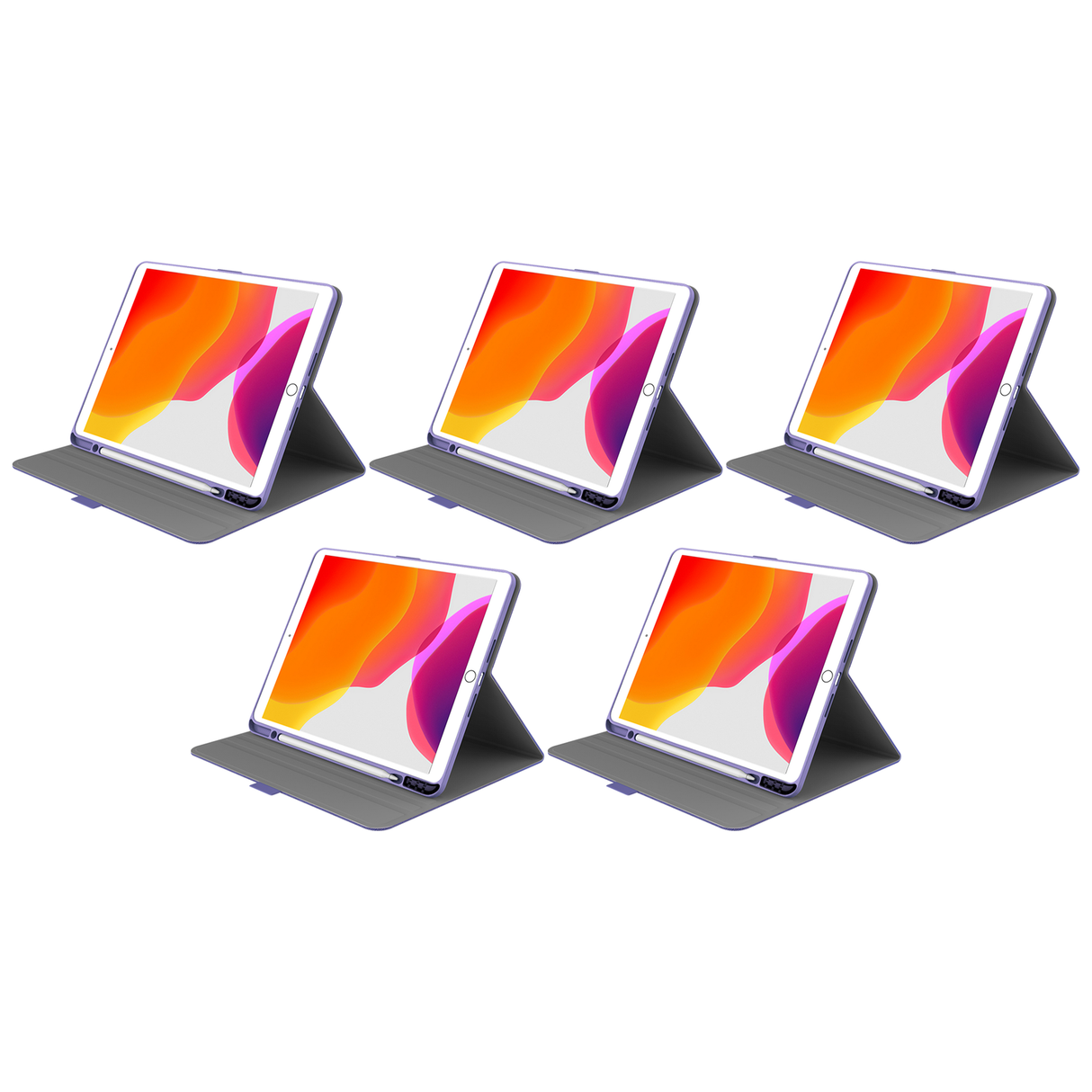 5x Cygnett TekView Slimline Protective Tablet Case for Apple iPad 10.2 Bulk Pack - Lilac/Purple
