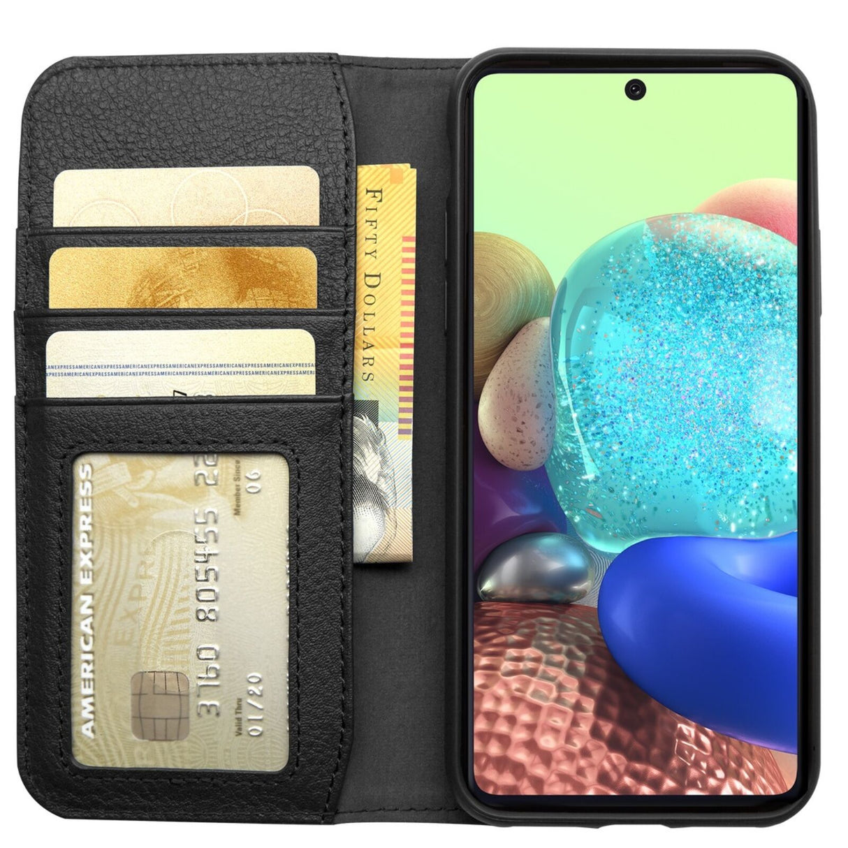 Cygnett UrbanWallet Antibacterial Phone Case for Samsung Galaxy A72 - Black