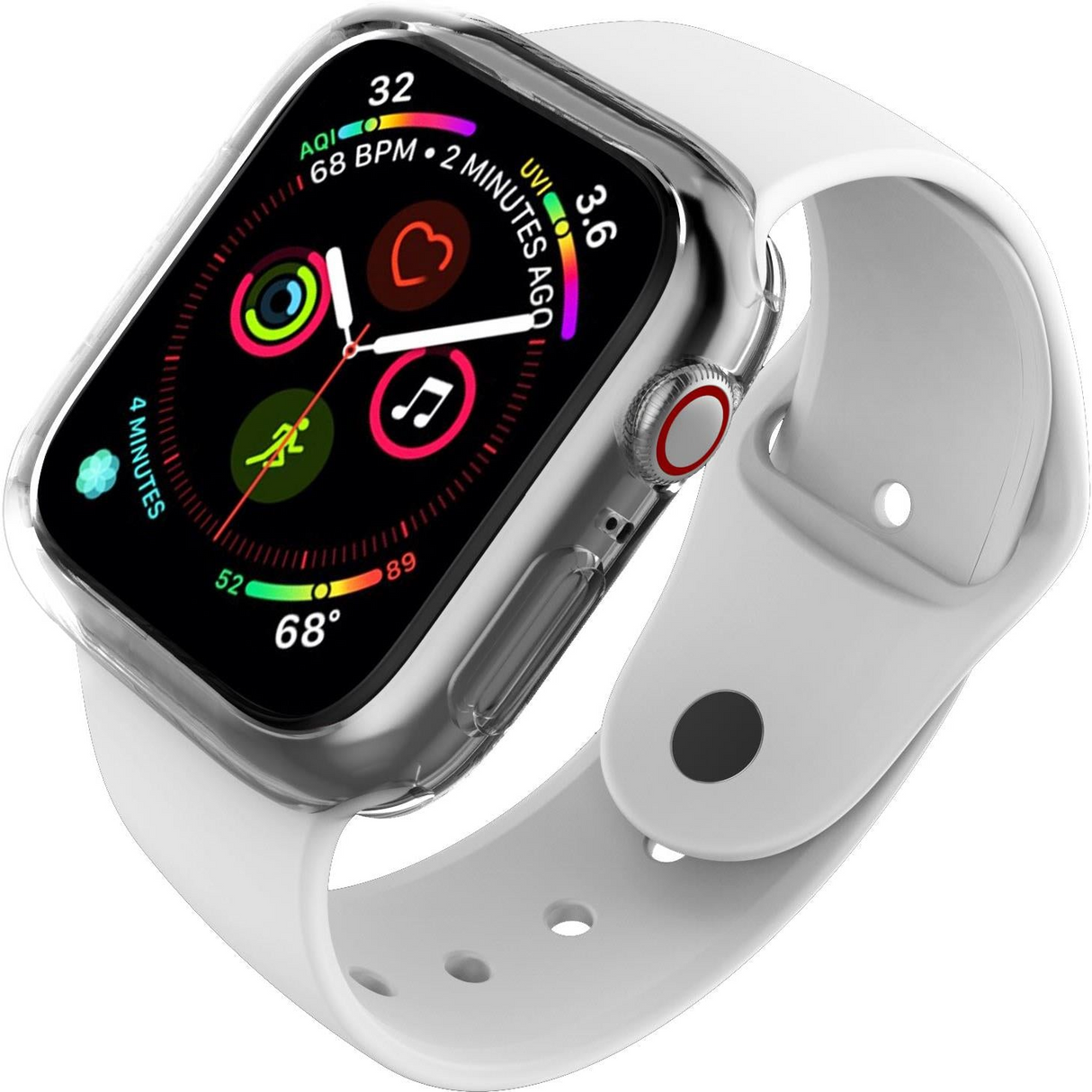 Cygnett AeroFlex Frame Protective Bumper Case for Apple Watch Series 7/8/9 45mm in Clear
