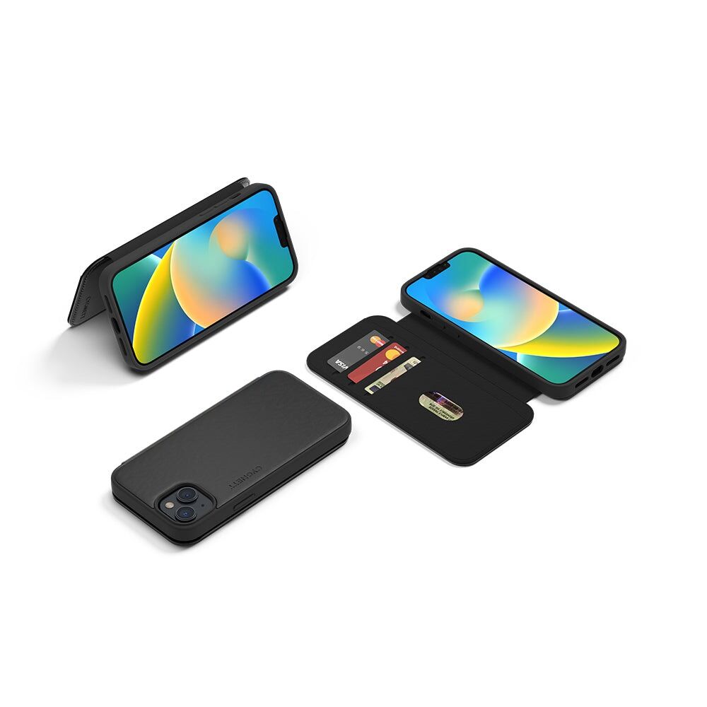 Cygnett MagWallet Folio Leather Wallet Phone Case for iPhone 14 Plus - Black