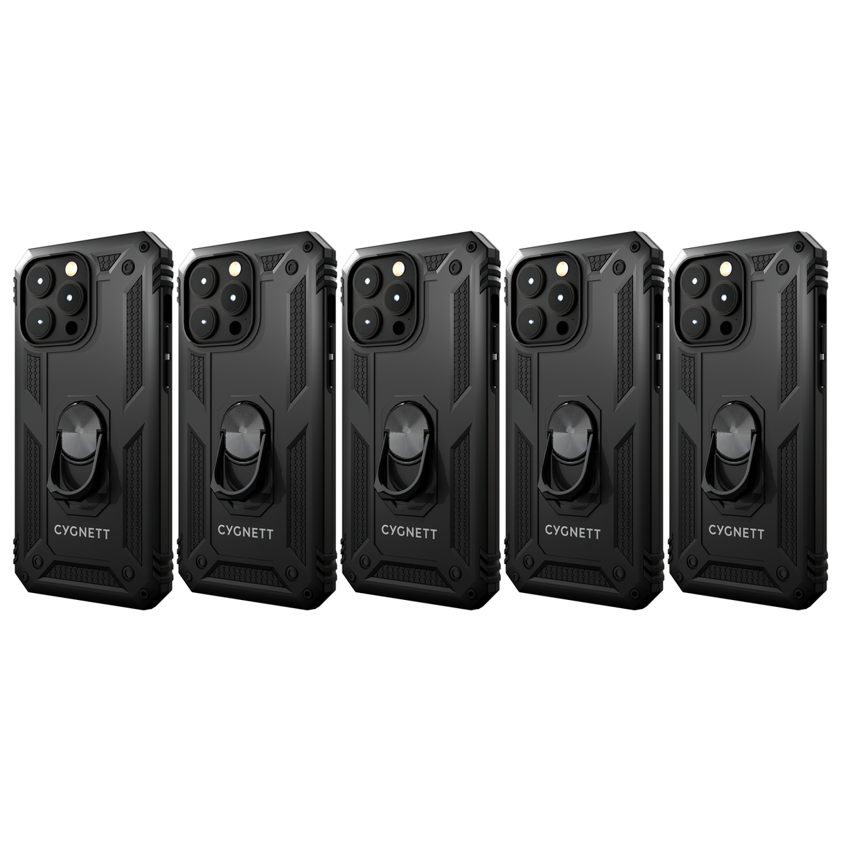 5x Cygnett Rugged Protective Case for Apple iPhone 15 Pro Max in Black (Bulk Pack)