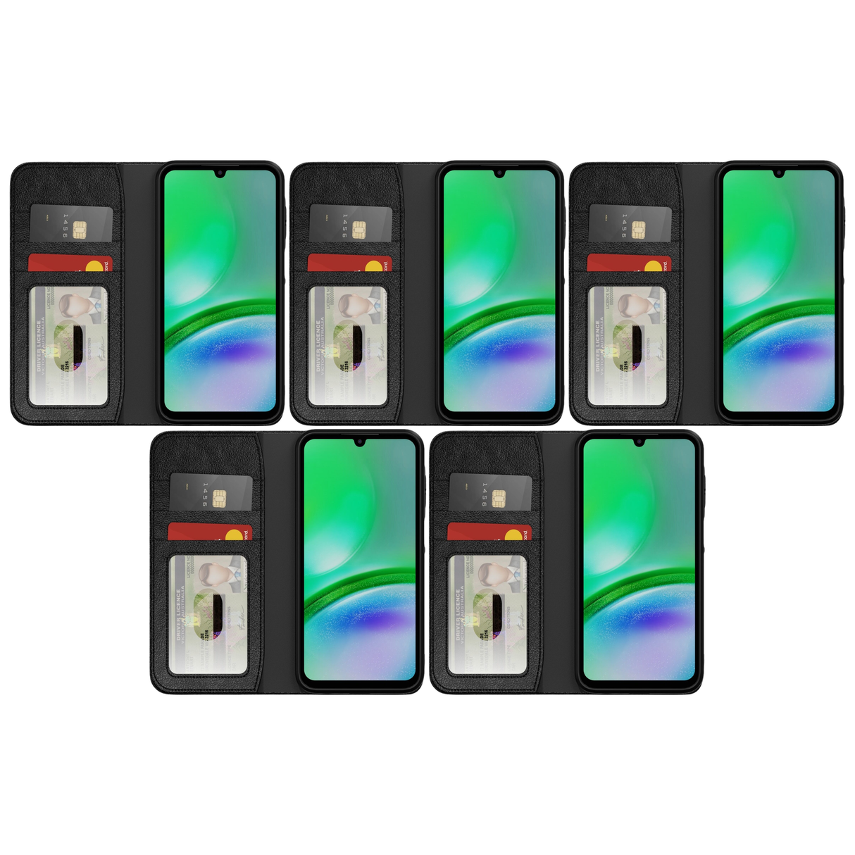 5x Cygnett UrbanWallet Phone Case for Samsung Galaxy A15 5G Bulk Pack - Black (Card Slots)