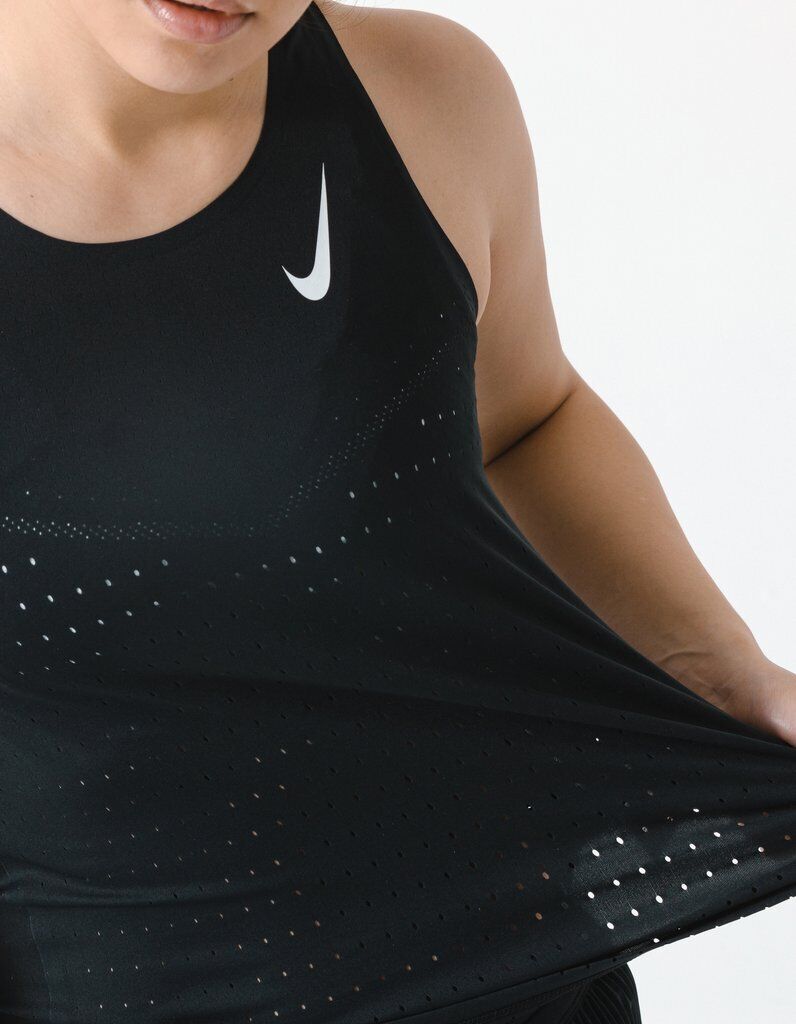 Nike AeroSwift Womens Running Singlet - Black (Run Jog Gym)