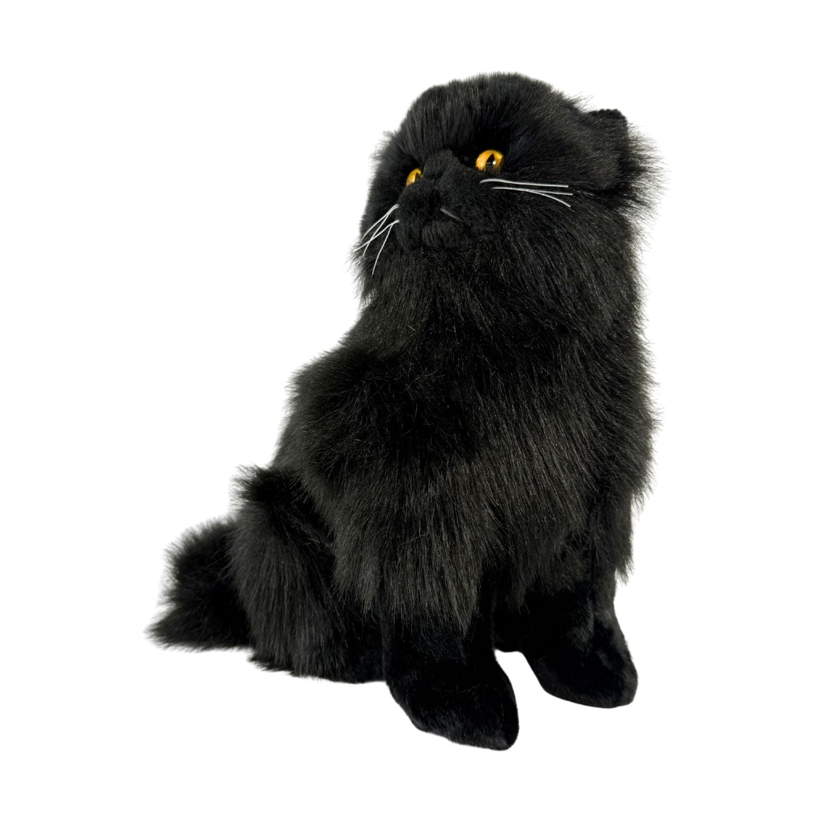 Bocchetta Crystal 34cm Sitting Black Cat Plush Toy (Realistic Stuffed Animal Cat Gift)