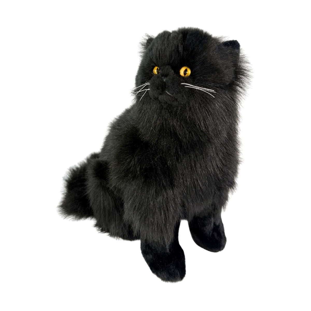 Bocchetta Crystal 34cm Sitting Black Cat Plush Toy (Realistic Stuffed Animal Cat Gift)
