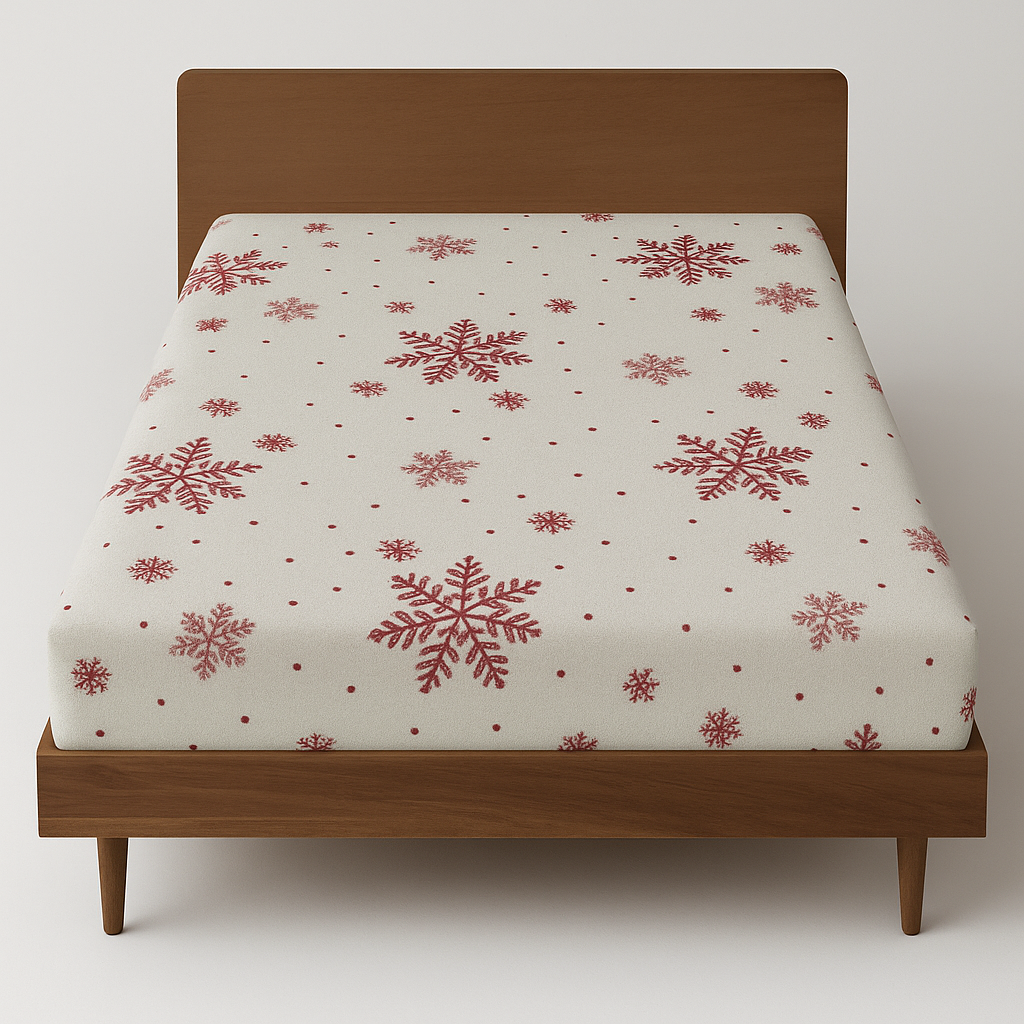 King Luxury 100% Cotton Flannelette Fitted Bed Sheet Flannel - Sunflower Red