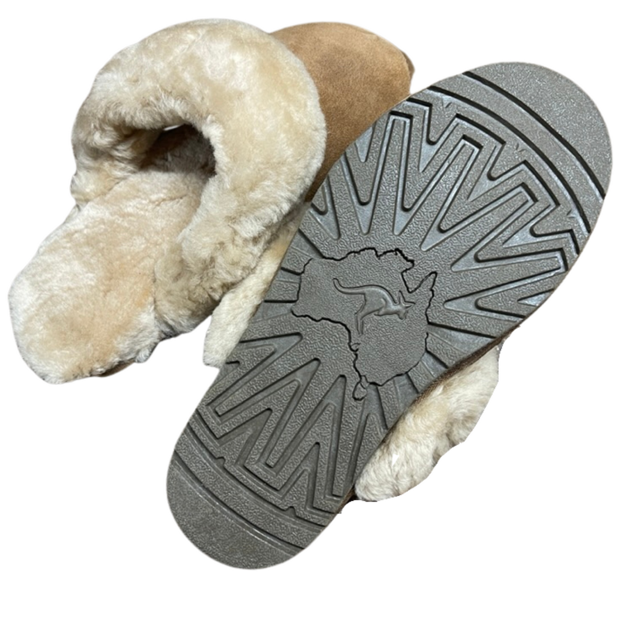 Australian Sheepskin Merino Wool Scuffs Moccasins Slippers Winter Non Slip UGG - Chestnut