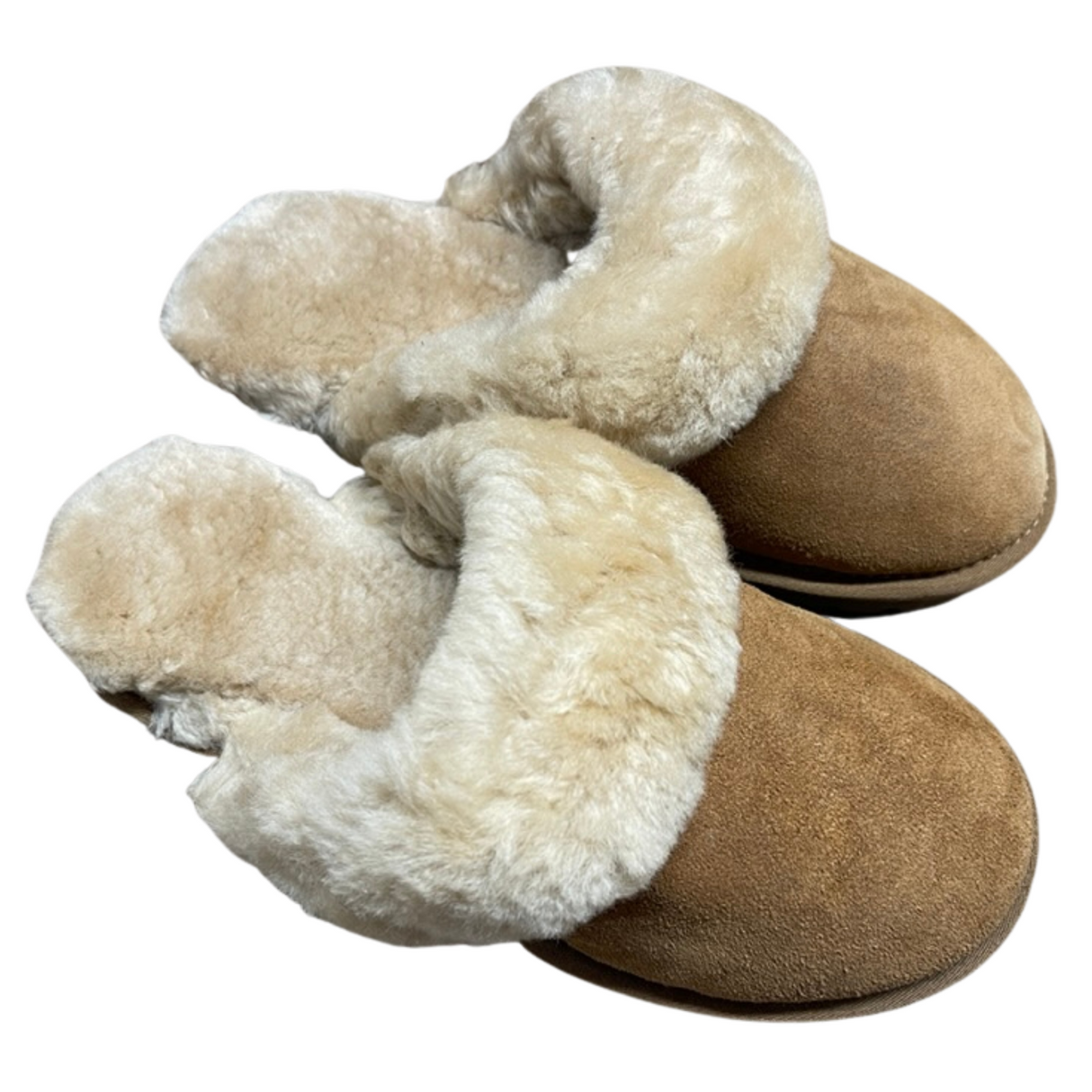 Australian Sheepskin Merino Wool Scuffs Moccasins Slippers Winter Non Slip UGG - Chestnut