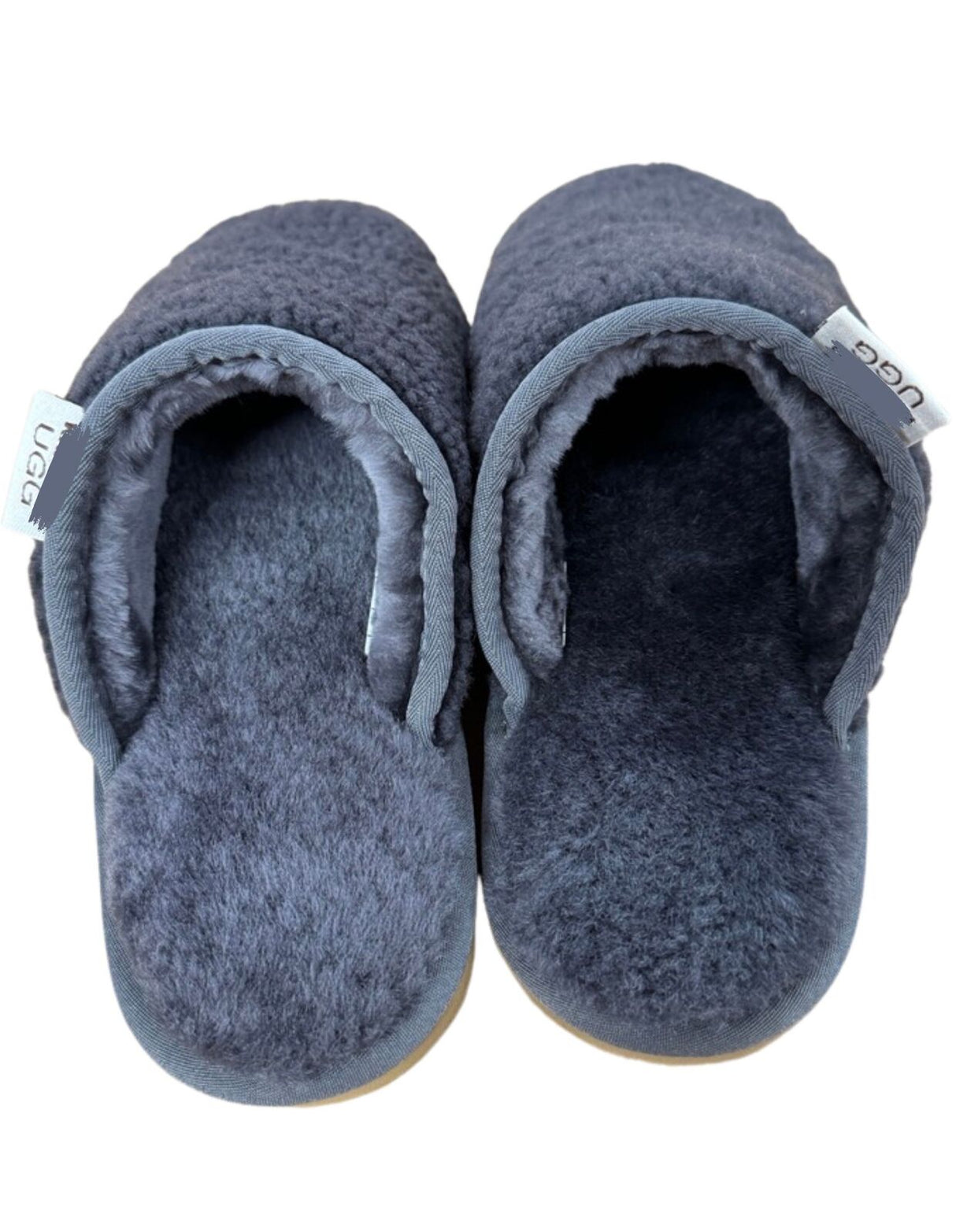 100% Australian Merino Sheepskin Curly Scuffs Moccasins Boucle Slippers Slip On UGG - Grey
