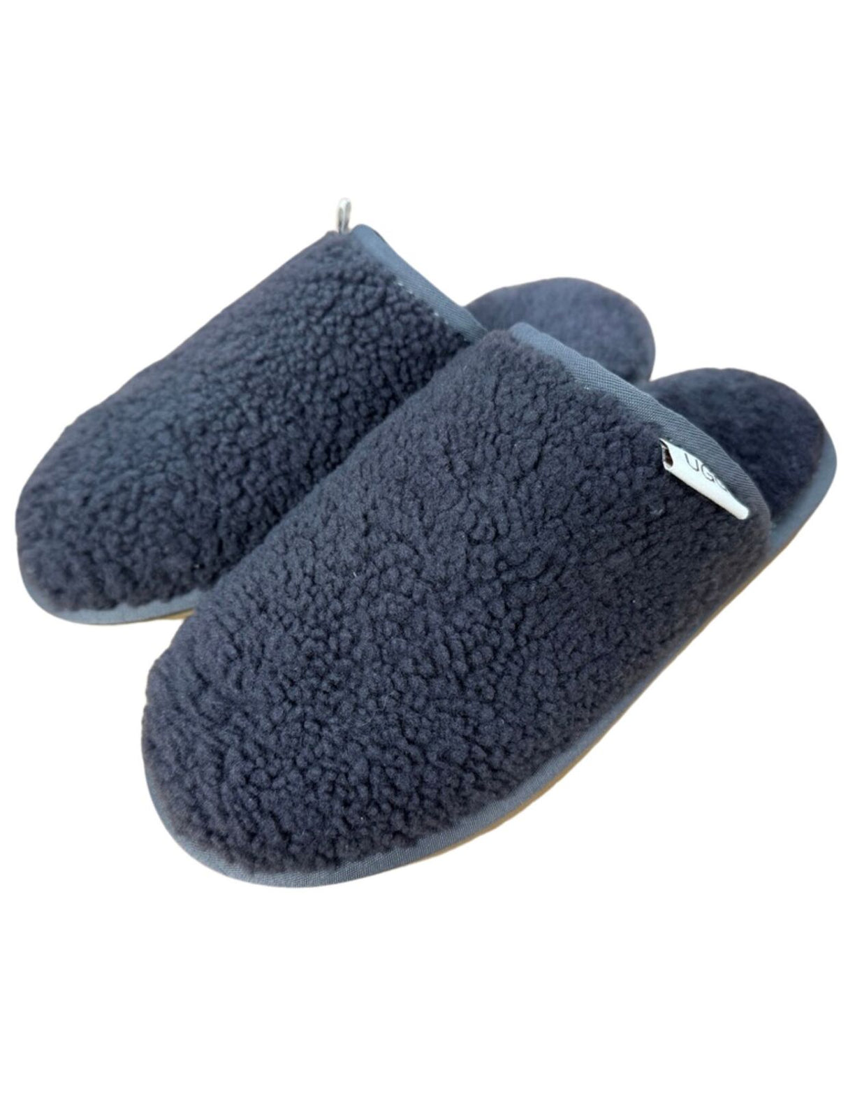 100% Australian Merino Sheepskin Curly Scuffs Moccasins Boucle Slippers Slip On UGG - Grey