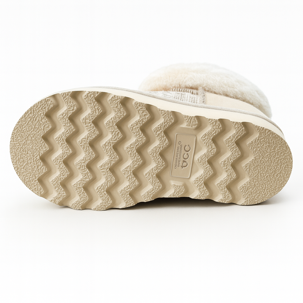 Womens Australian Sheepskin Wool Fur Mini UGG Ankle Boots in Gold Sand