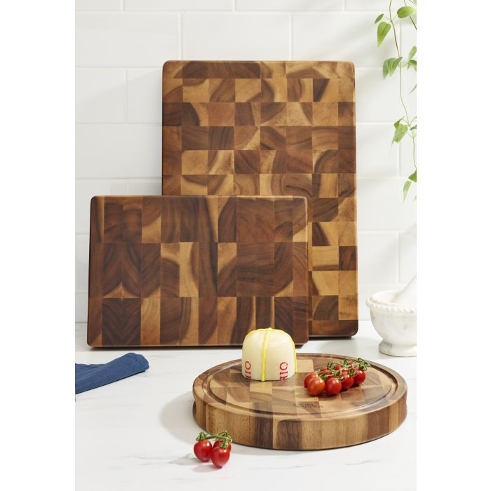 Davis & Waddell Acacia Wood End Grain Cutting Board Chopping Serving - 50x35cm