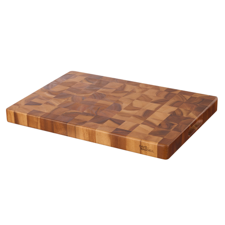 Davis & Waddell Acacia Wood End Grain Cutting Board Chopping Serving - 50x35cm