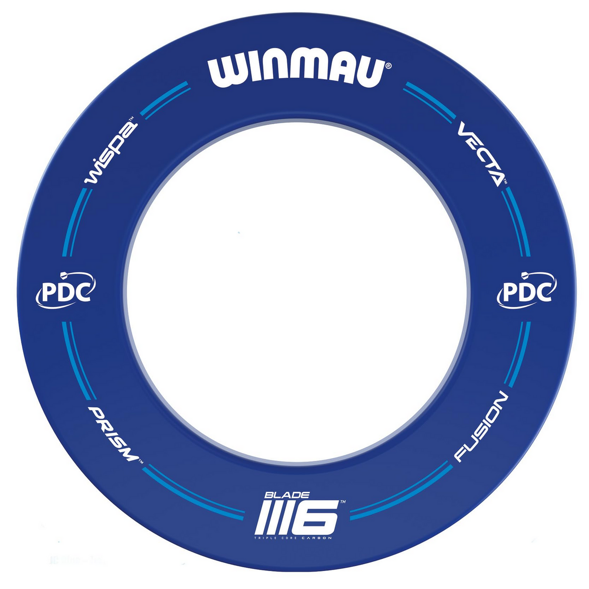 Winmau PDS Set Blade 6 Dart Board + Blue Dartboard Surround + Darts + Oche line