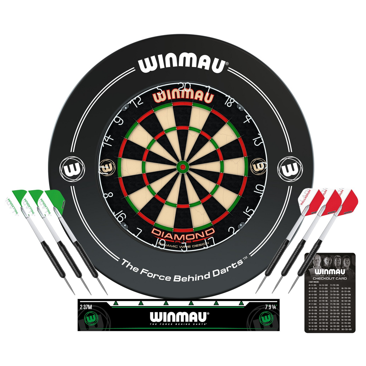 Winmau Diamond Plus All In One Dart Board Set + Surround + Darts + Oche Line