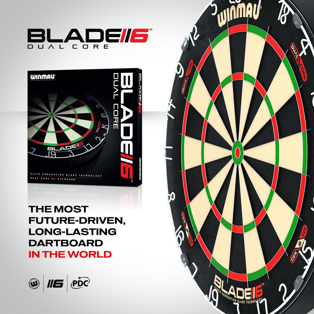Winmau Blade 6 Dual Core Dartboard Official WDF Size Rota-Lock System