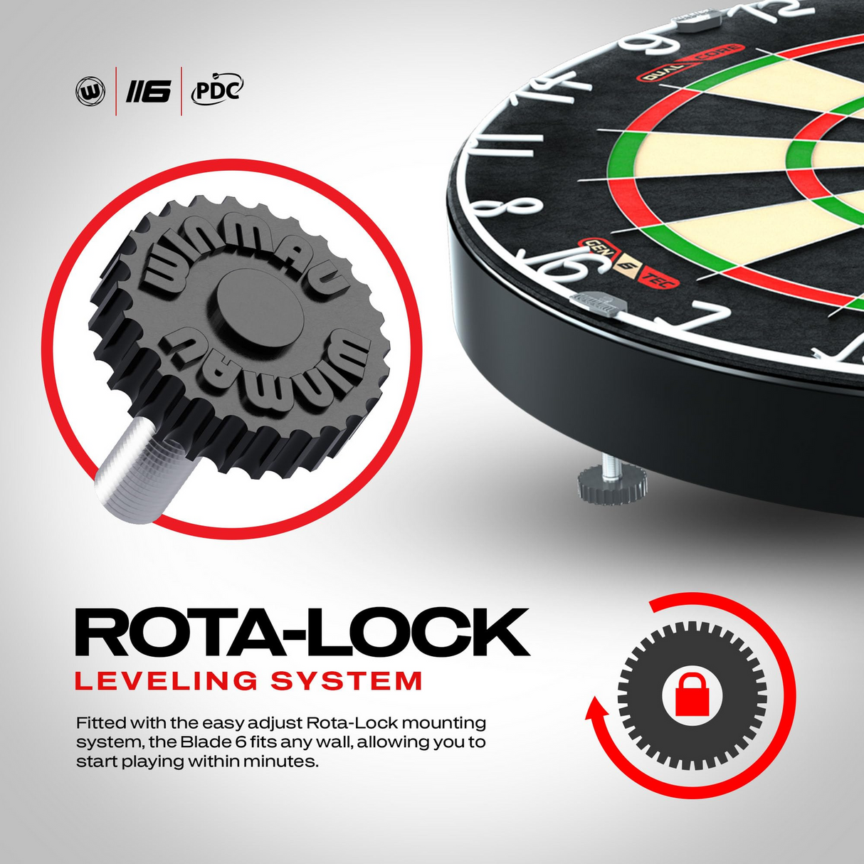 Winmau Blade 6 Dual Core Dartboard Official WDF Size Rota-Lock System