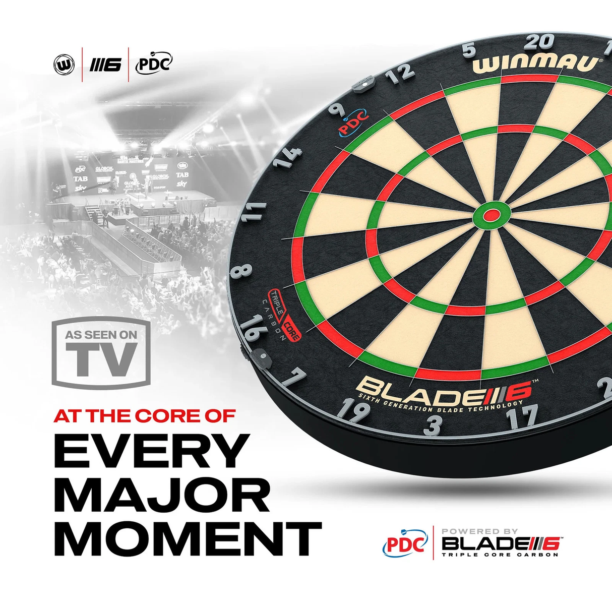 Winmau Professional Level Blade 6 Triple Core Dartboard Endorsed by PDC