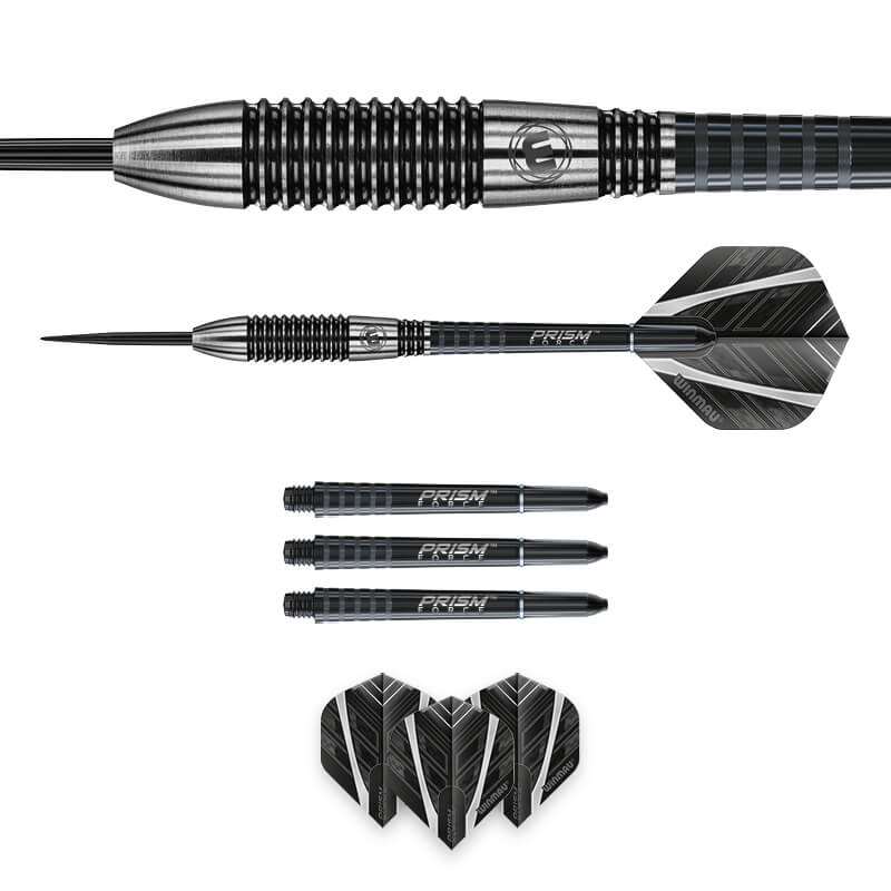 Winmau Blackout 90% Tungsten Steel Tip Darts in Bomb Barrel 24 Grams