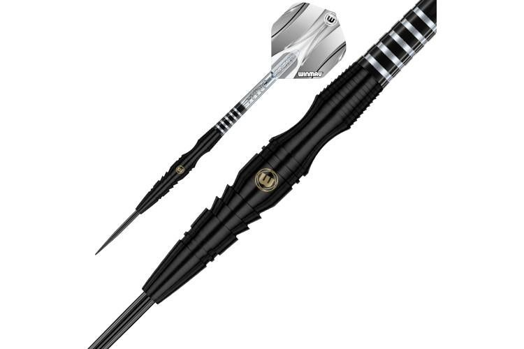 Winmau 90% Tungsten Sniper Black Steel Tip Darts 22g Natural Finish Match Weighted