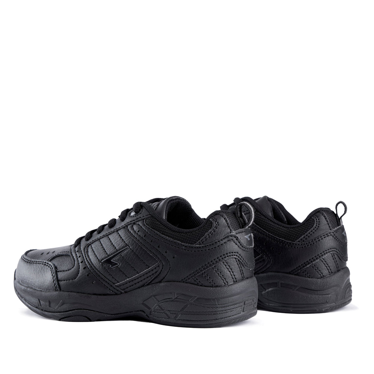 Sfida Defy Junior Kids Leather Lace Up Sneakers - Black (Cross Trainer Shoes)