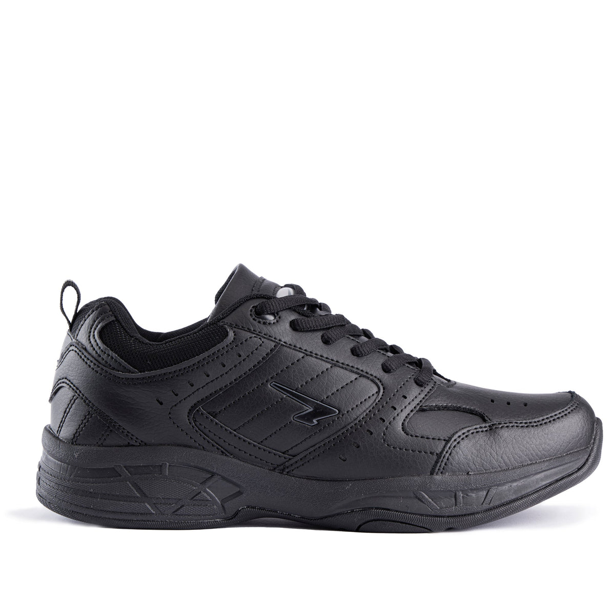 Sfida Defy Senior Leather Lace Up Sneakers - Black (Cross Trainer Shoes)