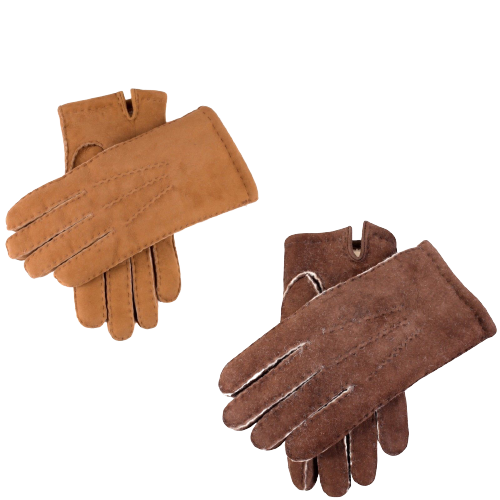 Dents Mens Hand Sewn Real Lambskin Gloves Warm Winter Fleecy Lining 5-1553 York - Camel
