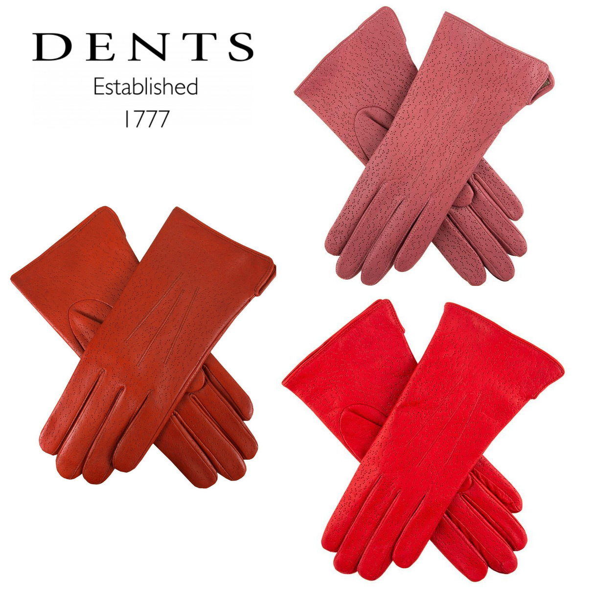 DENTS Jessica Womens Classic Imipec Leather Gloves 7-1109 Lined Ladies - Berry