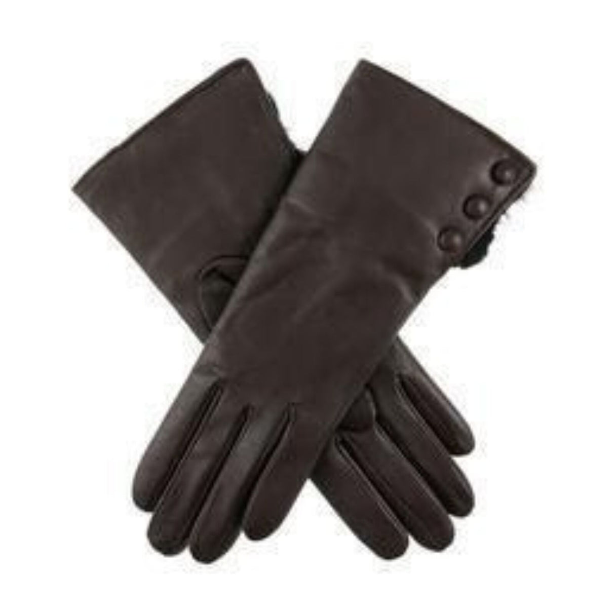 DENTS Sophie Womens Leather Gloves w Rabbit Fur Cuffs Wool Lined Ladies - Mocca