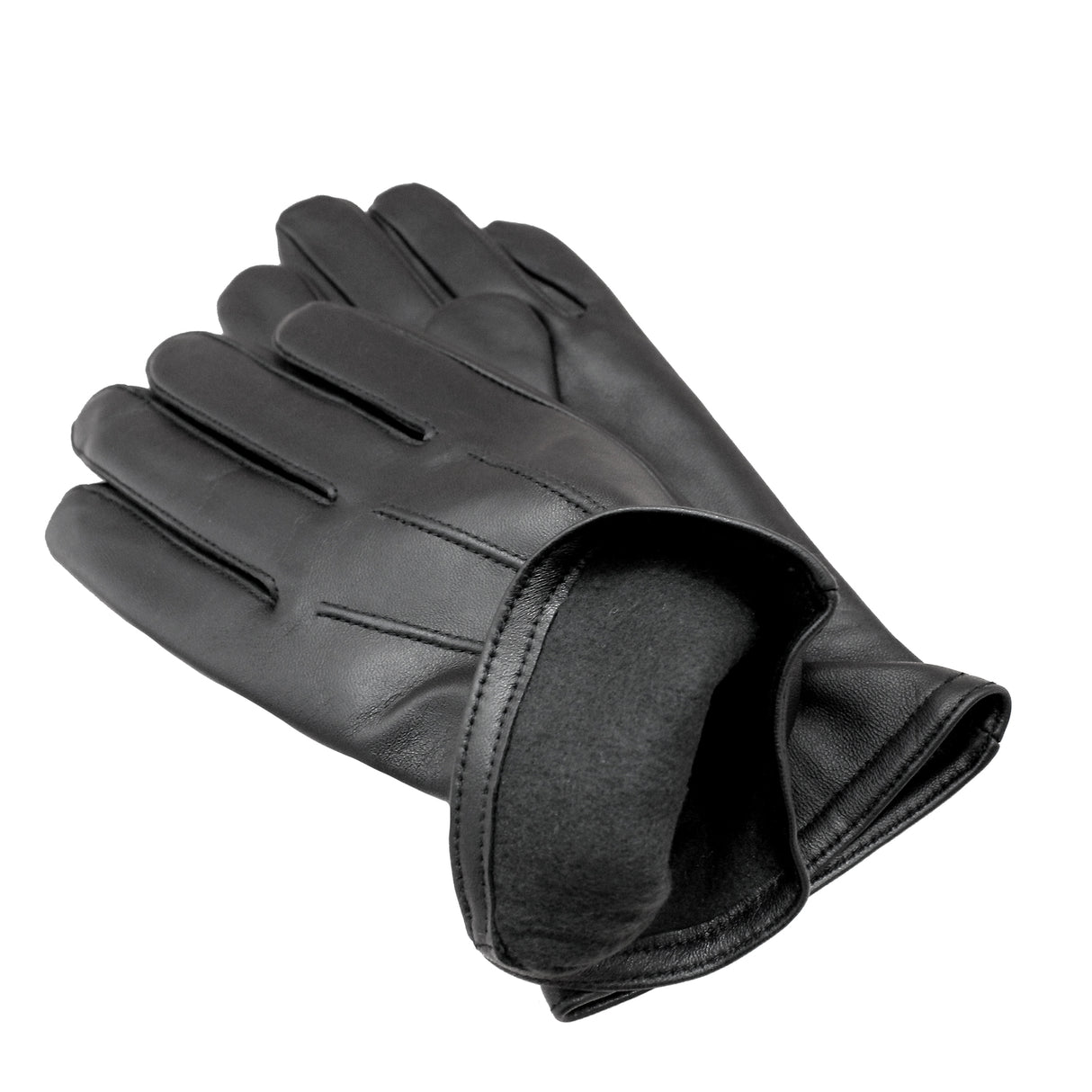 Dents Mens Genuine Full Grain Leather Gloves 3 Point Stitch Fleece Lined Warm Winter in Black