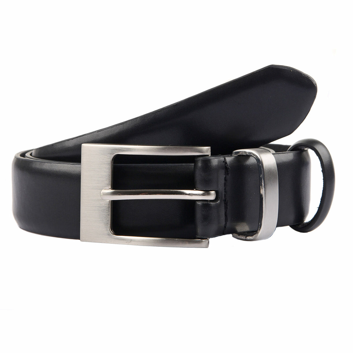 Dents Mens Double Keeper Leather Dress Belt - Black