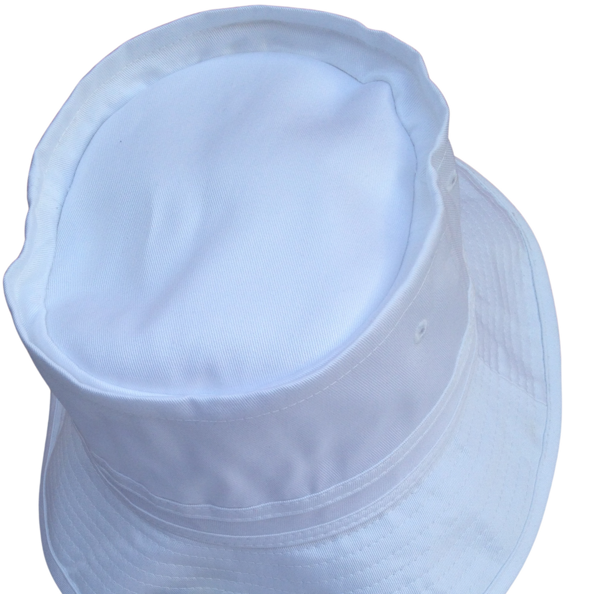 Dents 100% Organic Cotton Bucket Hat Cap Festival Beach Sun Cap in White