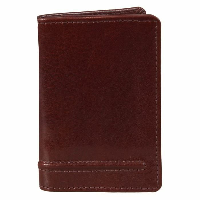 DENTS Tall Bill Fold Wallet - Mens Leather Credit Card Holder - Mocca