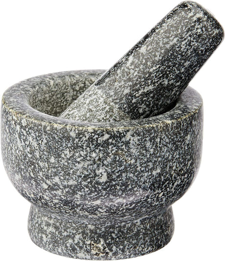 Davis & Waddell Traditional Granite Mini Mortar & Pestle Grey 9x9x6.5cm