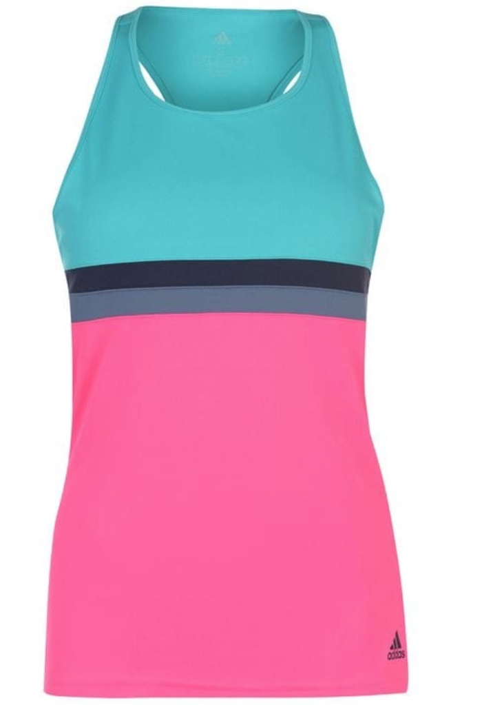 Adidas Womens Club Sleeveless Tank Top Climalite Tennis Sport - Hi-Res Aqua - M