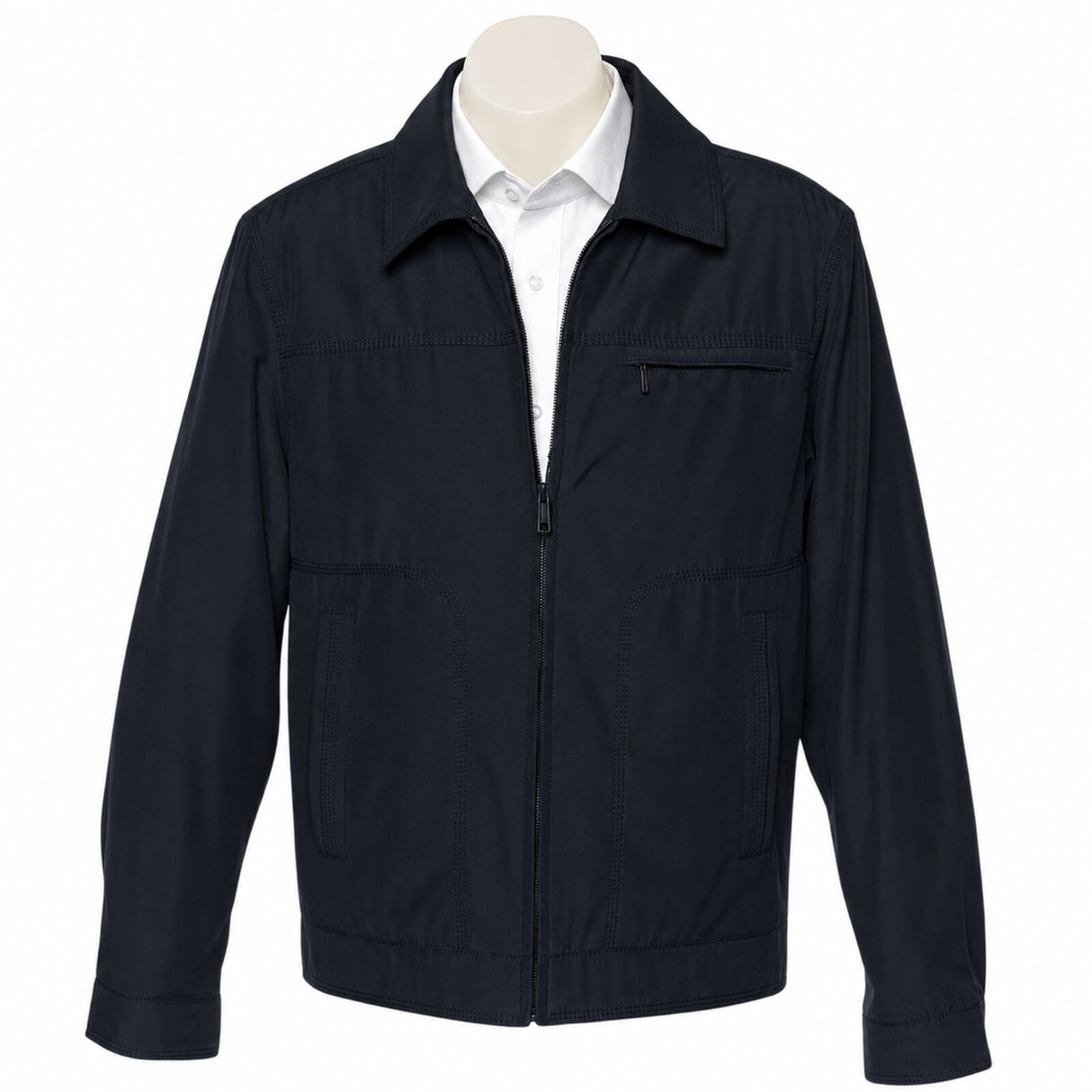 Daniel Hechter Sam Mens Full Zip Lined Blazer Jacket - Black (Warm Winter Casual Coat)
