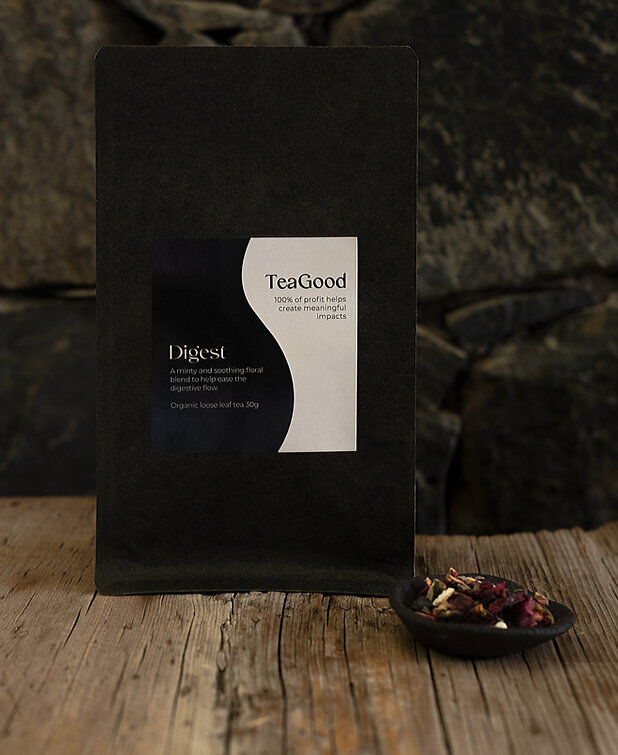 TeaGood Digest Organic Loose Leaf Tea - 30g in Glass Jar