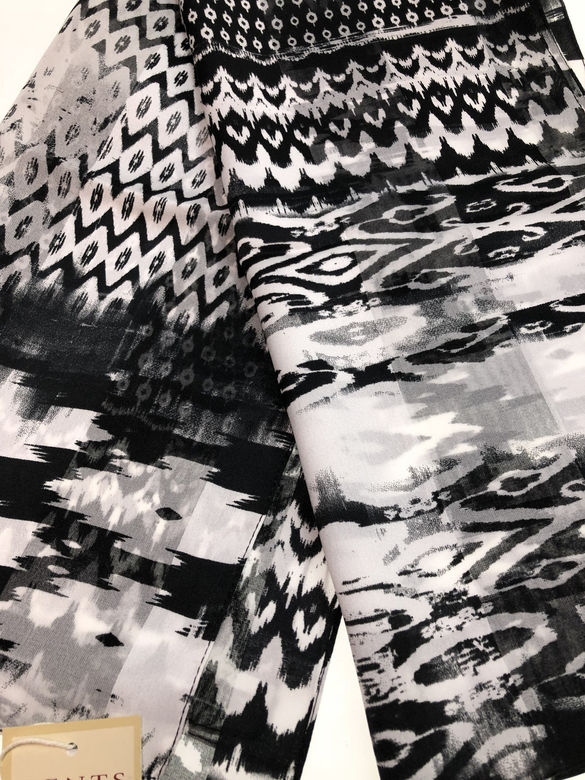 Dents Womens Monotone Aztec Print Scarf - Black (Made in Italy)