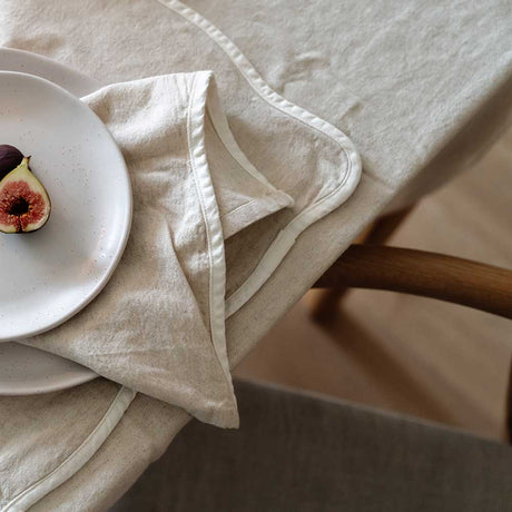 100% Cotton Linen Napkins - Beige Love (set of 2)